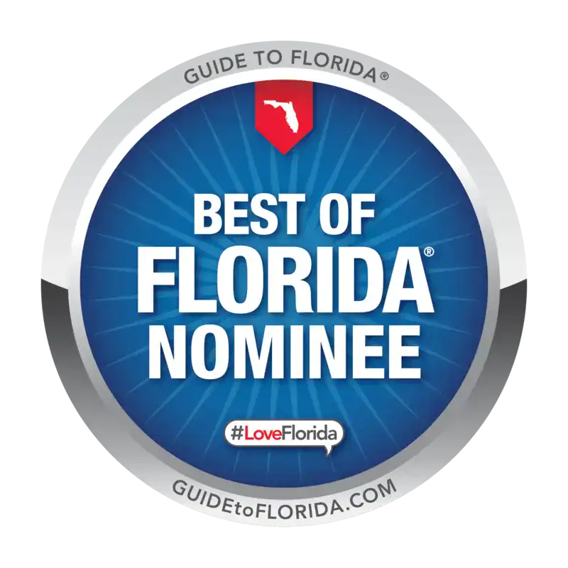Best of Florida® Nominee medal. Guide to Florida®, GUIDEtoFLORIDA.COM. #LoveFlorida